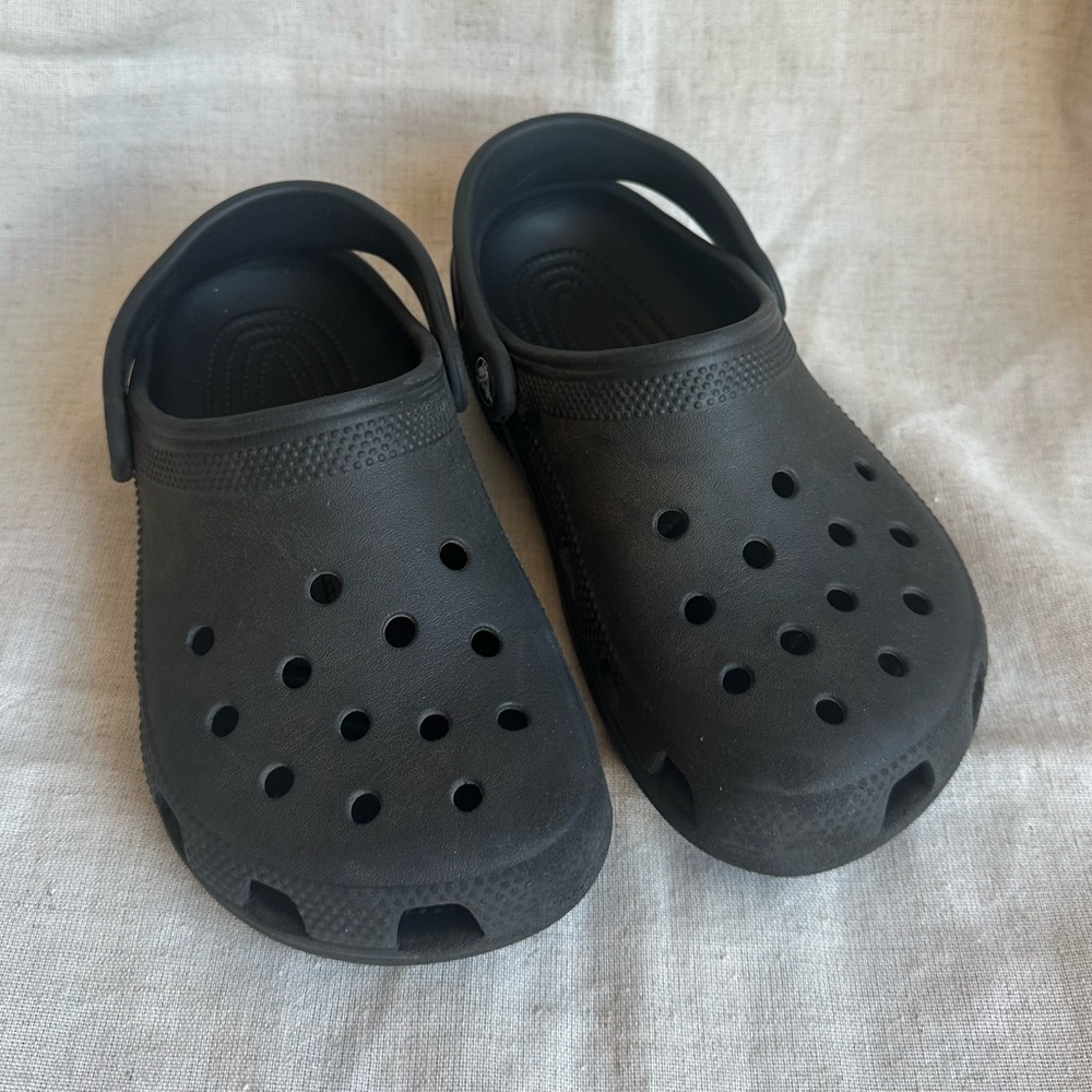 Black crocs. Kids size J2
